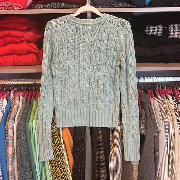 Old Navy sage long sleeve button down thick cable cardigan size M - Picture 3 of 3